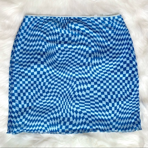 NWT Wild Fable Size M Y2K Psychedelic Mesh Miniskirt - Picture 2 of 9